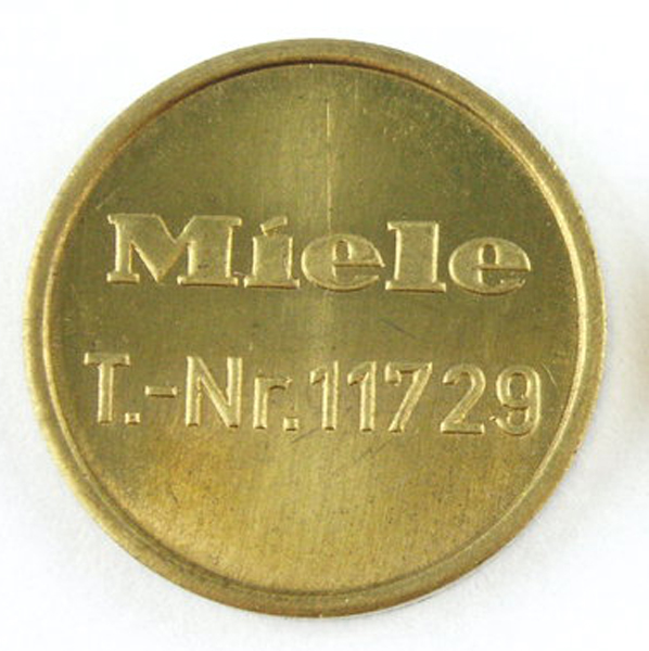 Wasserette munten / jetons voor Miele type 11729 WM8 100 stuks - Klik op de afbeelding om het venster te sluiten
