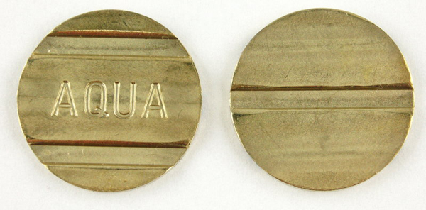 Aqua waardemunten 21mm 50 stuks